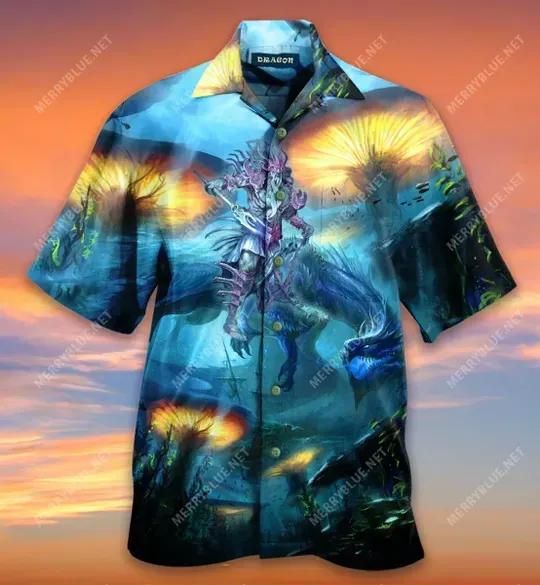 Aquatic Dragon Aloha Hawaiian Shirt Colorful Short Sleeve Summer Beach Casual Shirt For Men And Women