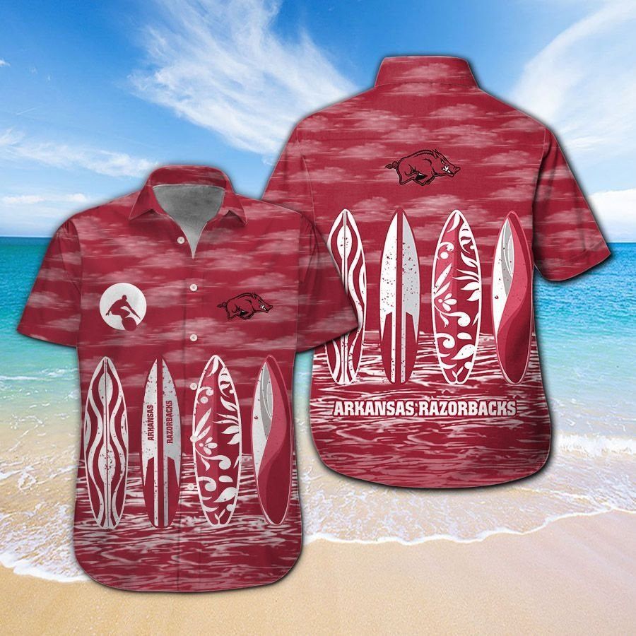 Arkansas Razorbacks Tropical Hawaiian Shirt Button Up