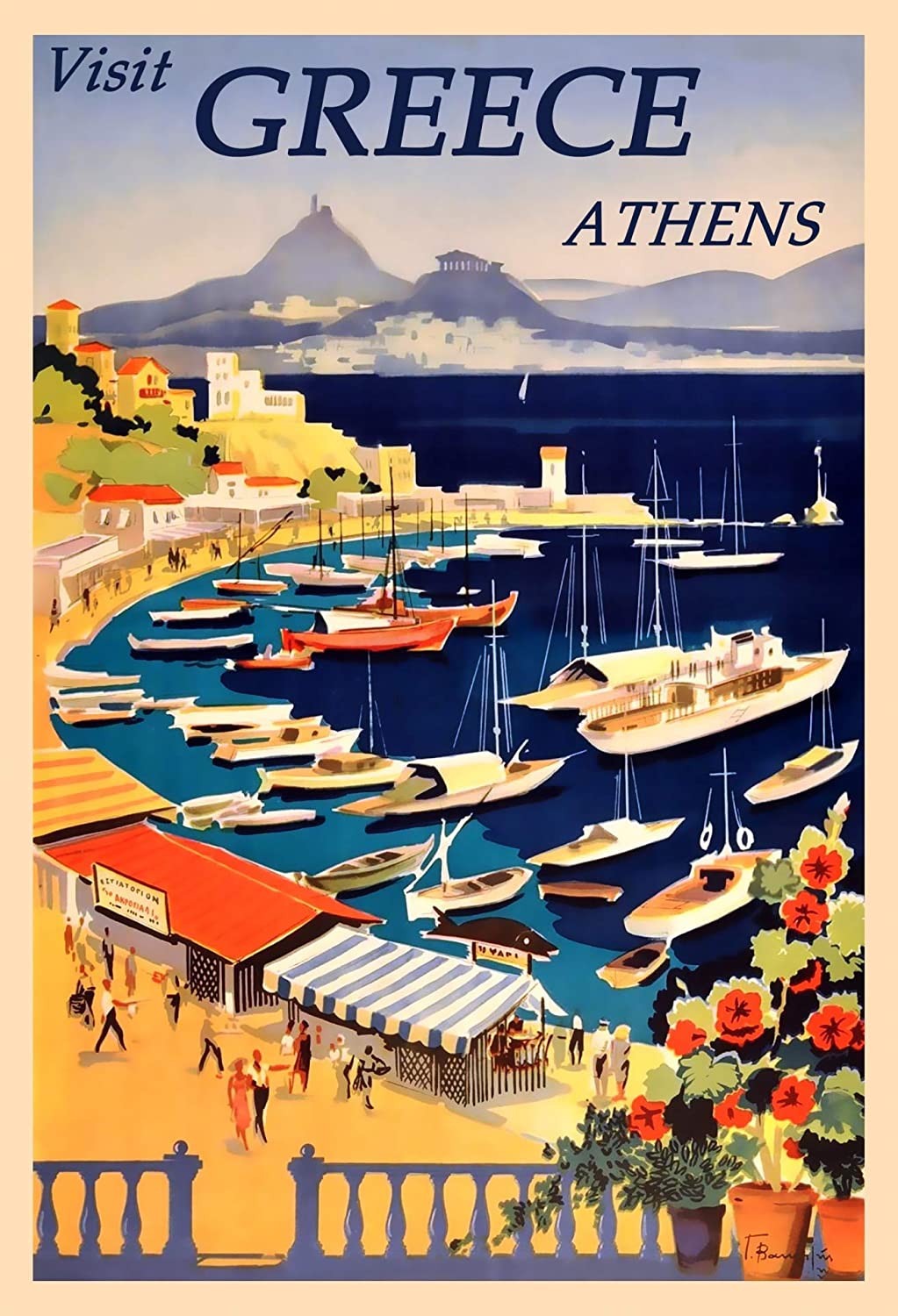 Visit To Athens Travel To Greece Poster Art Print      Home Decor Giftfor Men Women Family Friend On Birthday, Xmas