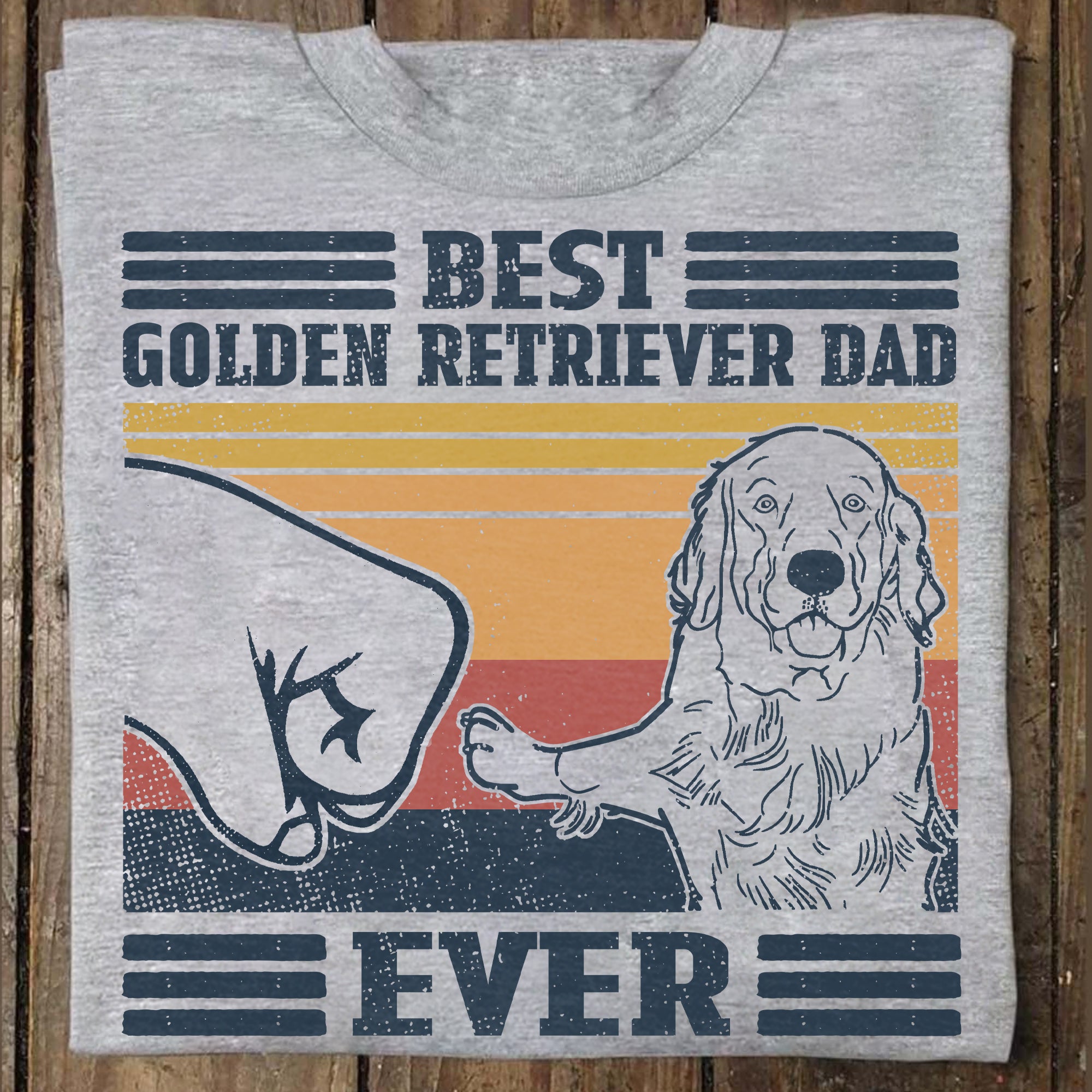 Best Golden Retriever Dad Ever Vintage Graphic Unisex T Shirt, Sweatshirt, Hoodie Size S – 5XL