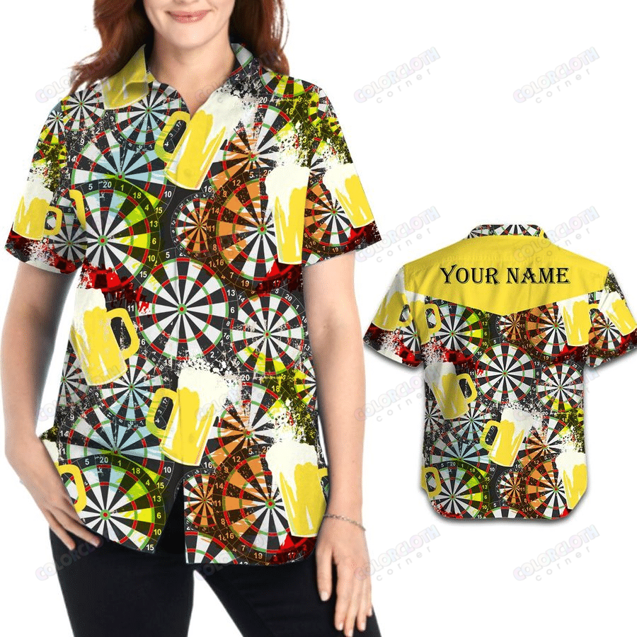 Personalized Darts And Beer Women Hawaii Shirt Ha3043