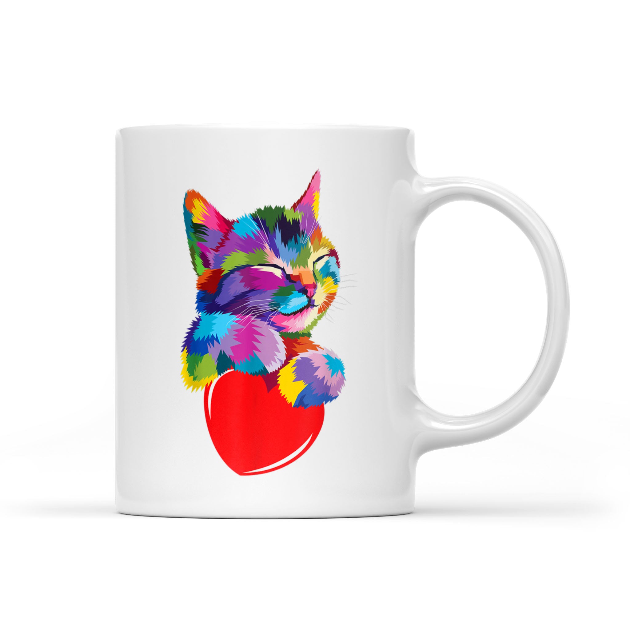 Cute Cat Gift For Kitten Lovers Valentine’s Day – White Mug