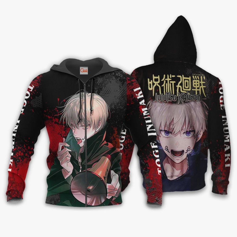 Toge Inumaki Hoodie Shirt Jujutsu Kaisen Custom Anime Jacket Unisex Men Women