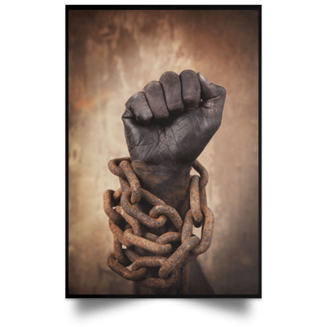 Black Power Fist With Chains Poster