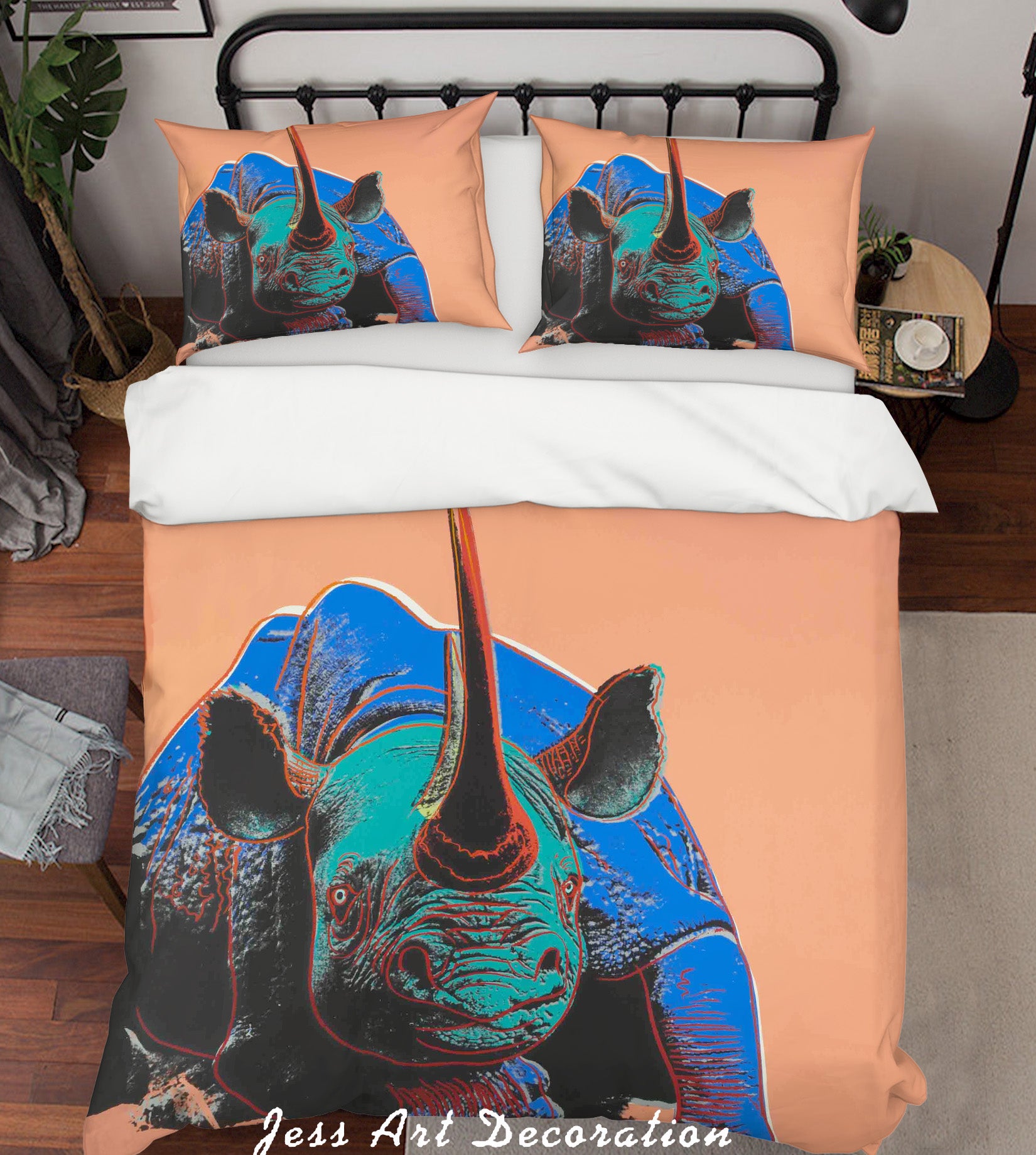 3D Oil Painting Fine Art Rhinoceros Animal Quilt Cover Set Bedding Set Duvet Cover Pillowcases Lxl