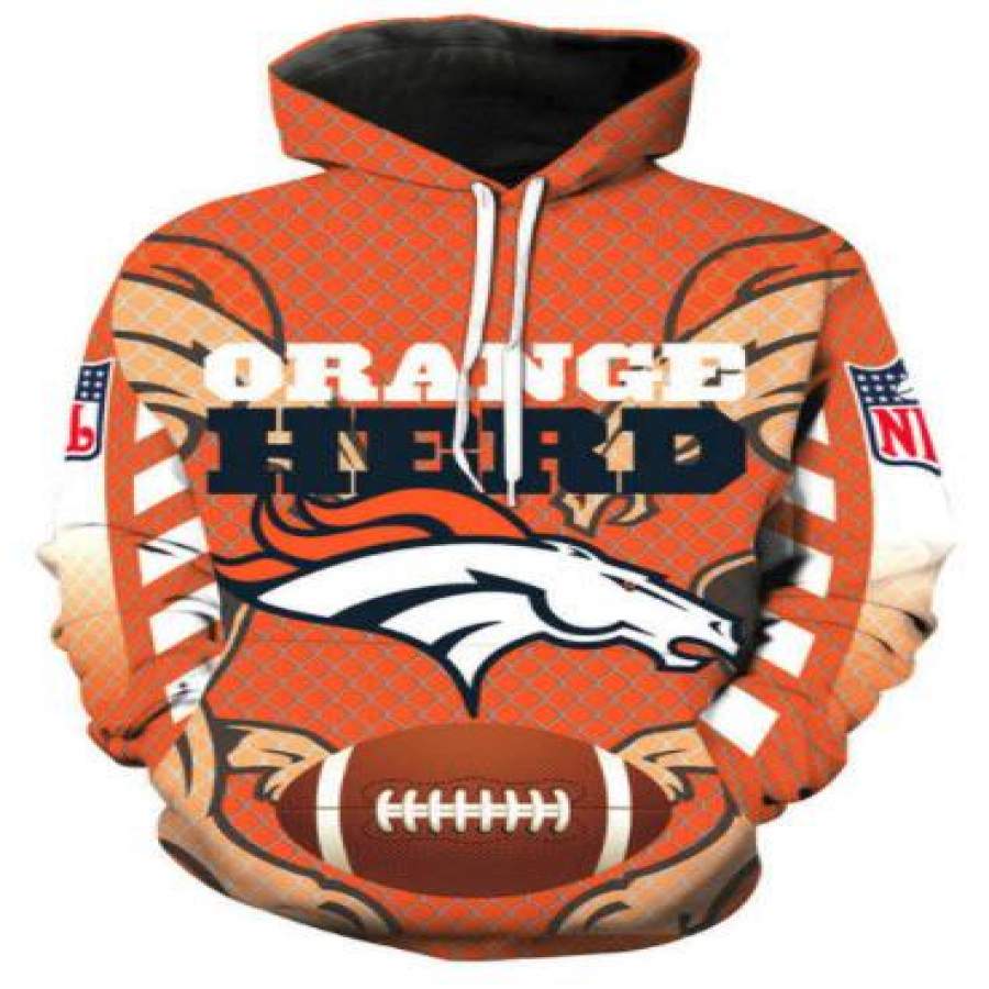 Denver Broncos Allover 3D Print Hoodie