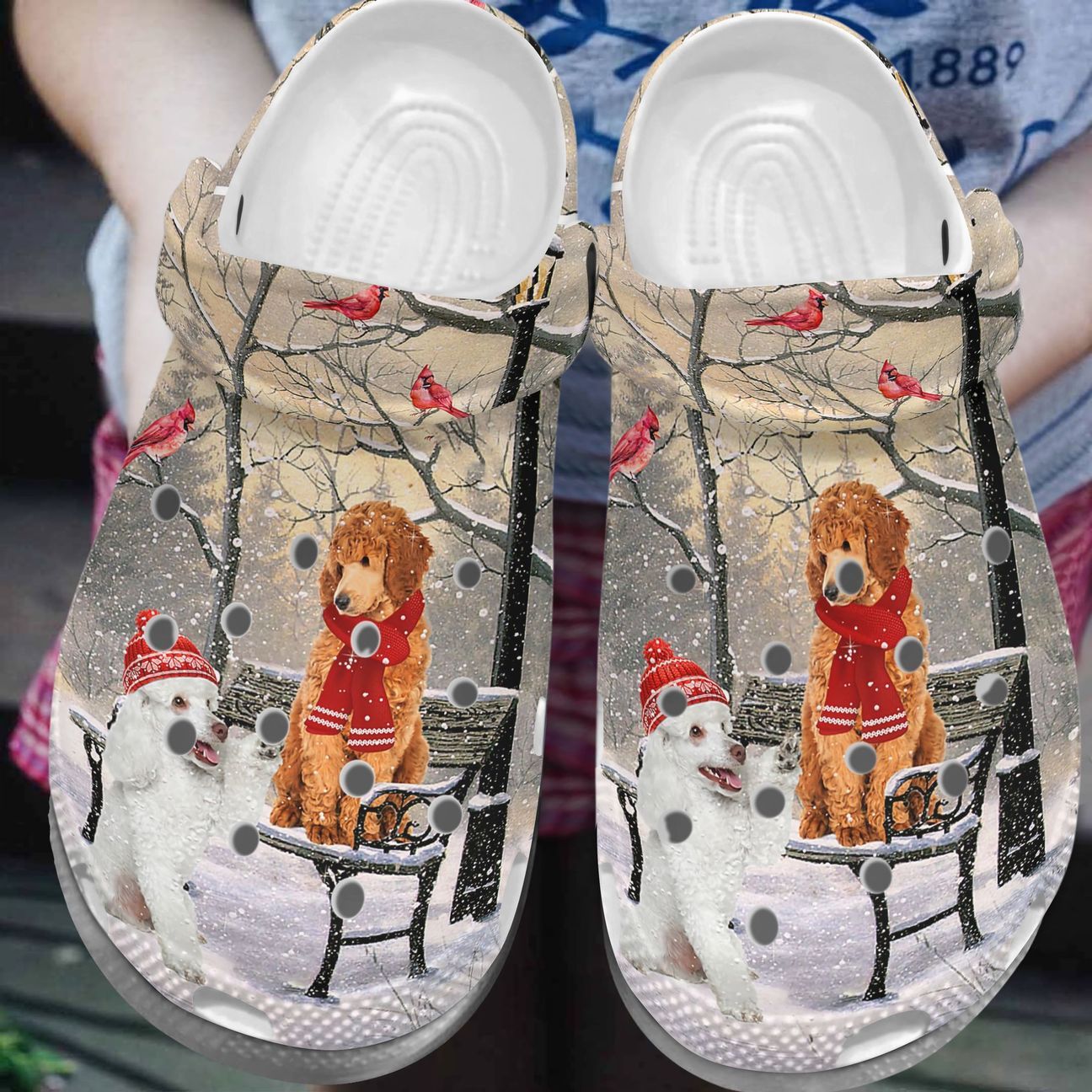 Poodle Personalized Clog, Custom Name, Text, Color, Number Fashion Style For Women, Men, Kid, Print 3D Poodle In Winter