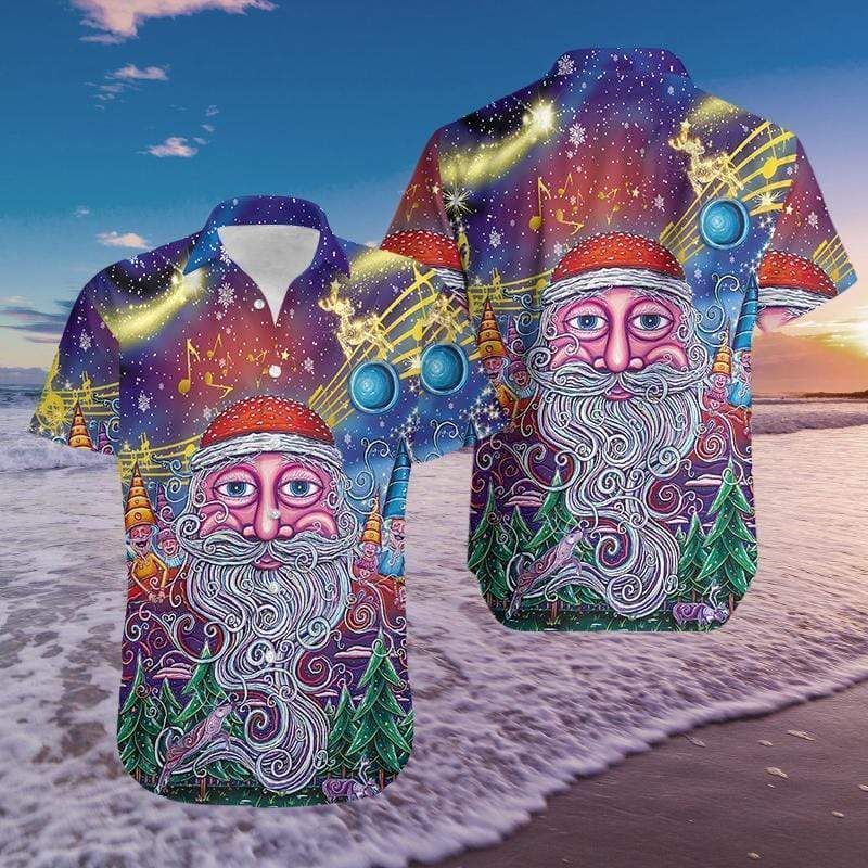 Cover Your Body With Amazing Hawaii Aloha Shirts Santas Face Christmas The Most Wonderful Time Ha33572