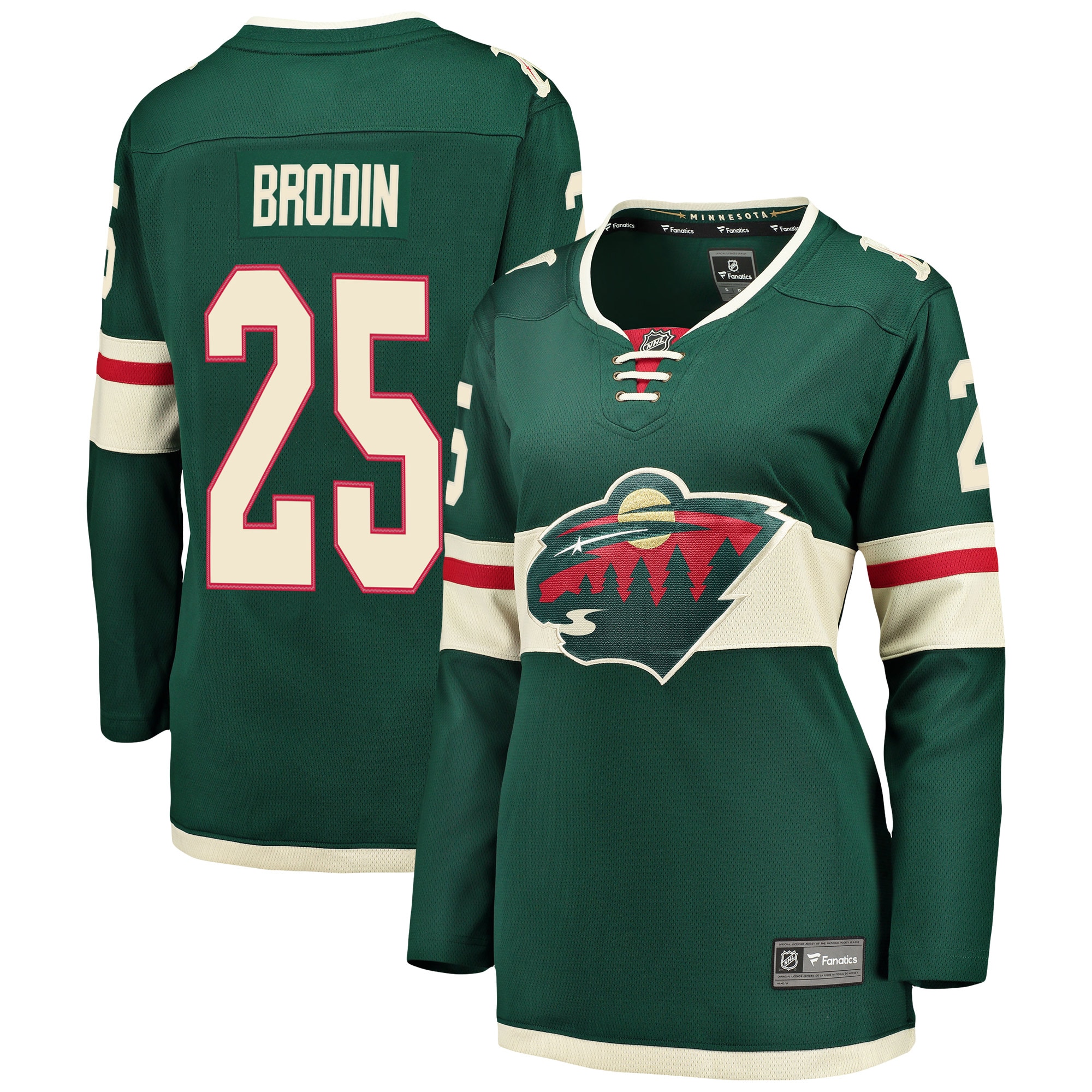 Jonas Brodin Minnesota Wild Branded Women's Breakaway Player Jersey – Green