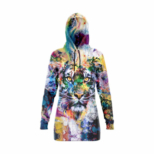 Colorful Tiger Hoodie Dress