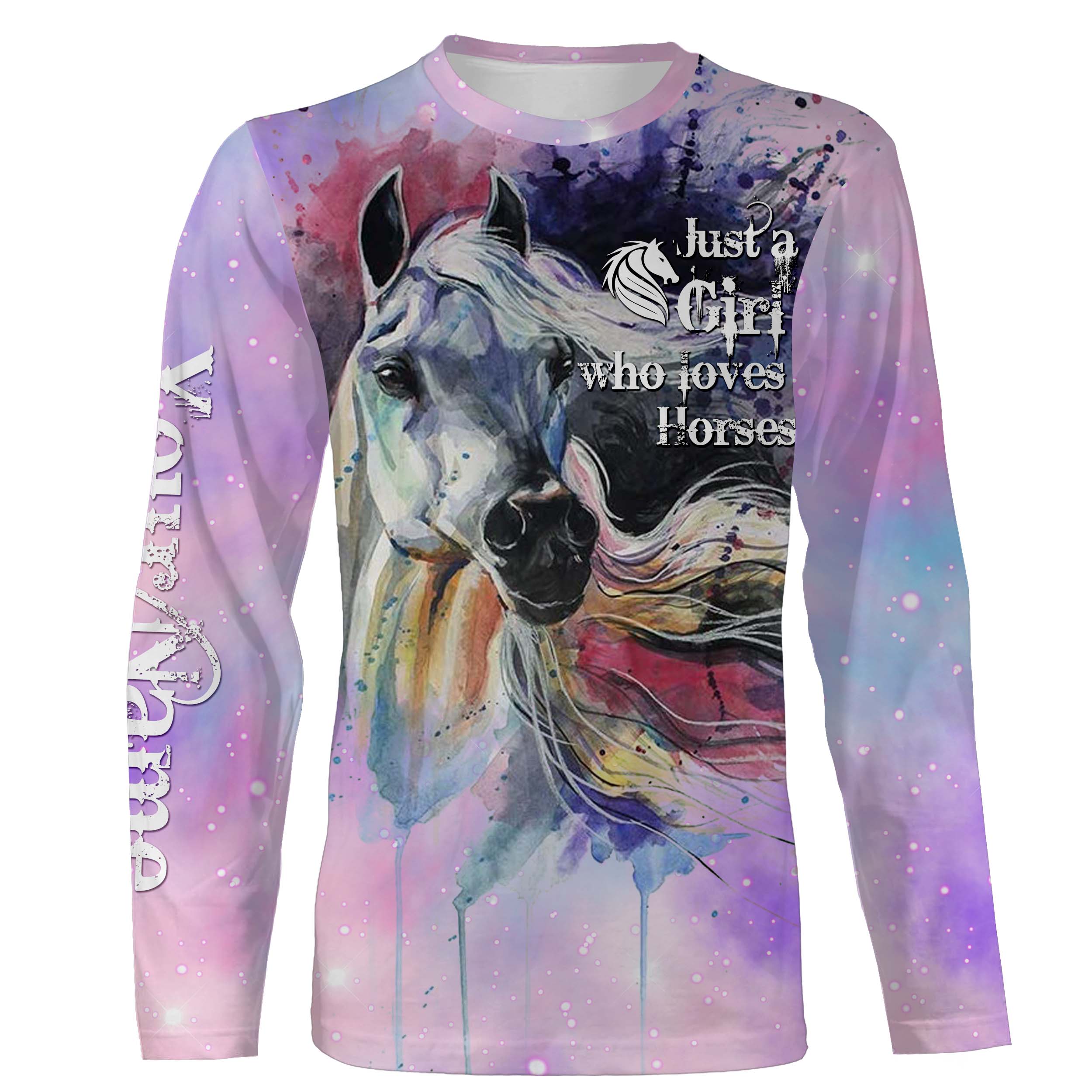 Beautiful Horse Pink Galaxy Just A Girl Who Loves Horse Custom 3D All Over Printed Shirts, Gifts For Horse Lovers Nqs2826