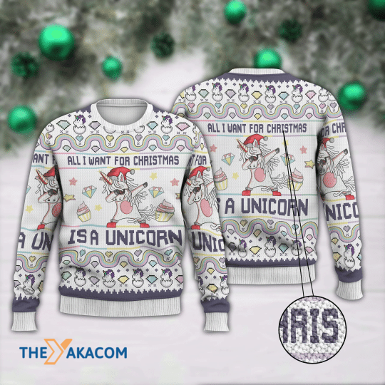 Merry Xmas All I Want For Christmas Is A Unicorn Gift For Christmas Party Ugly Christmas Sweater