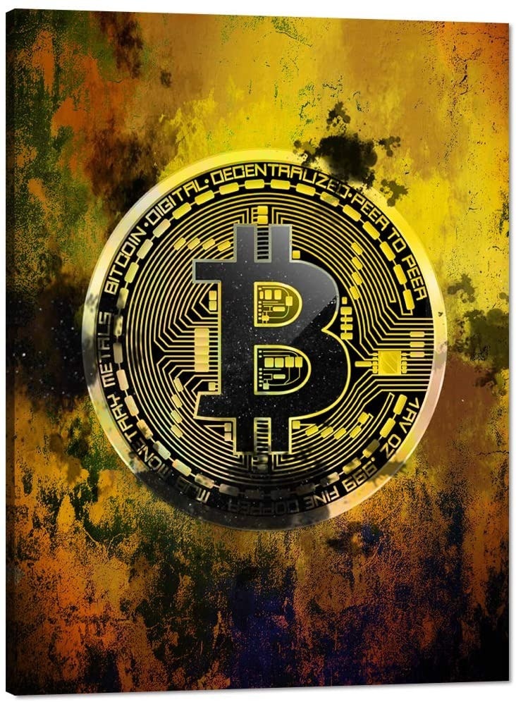 Bitcoin Canvas Painting Hodl Crypto Btc Wall Art Pictures Modern Prints Home Decor For Living Room Bedroom Office