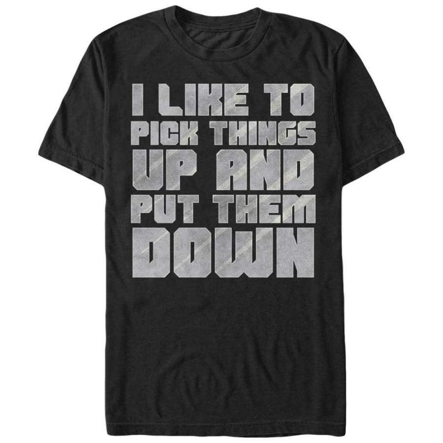 CHIN UP Men’s Pick Things Up and Put Them Down  T Shirt Black