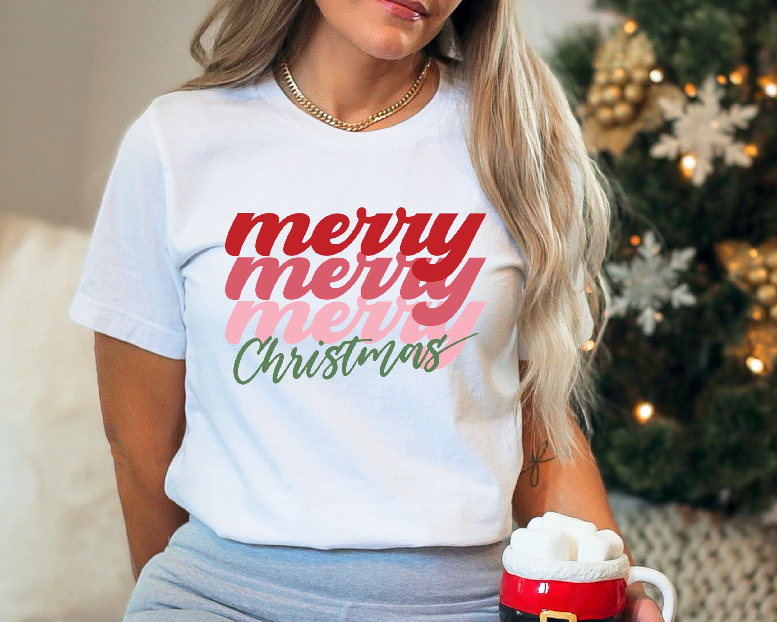 Merry Merry Merry Christmas Shirt, Christmas Shirt, Christmas Family Shirt, Christmas Mom And Baby Shirt, Christmas Gift, Holiday Shirt