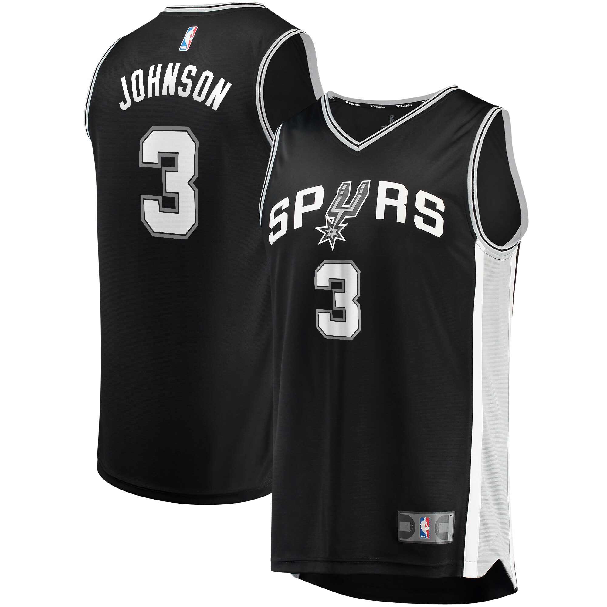 Keldon Johnson San Antonio Spurs Fast Break Jersey Black – Icon Edition