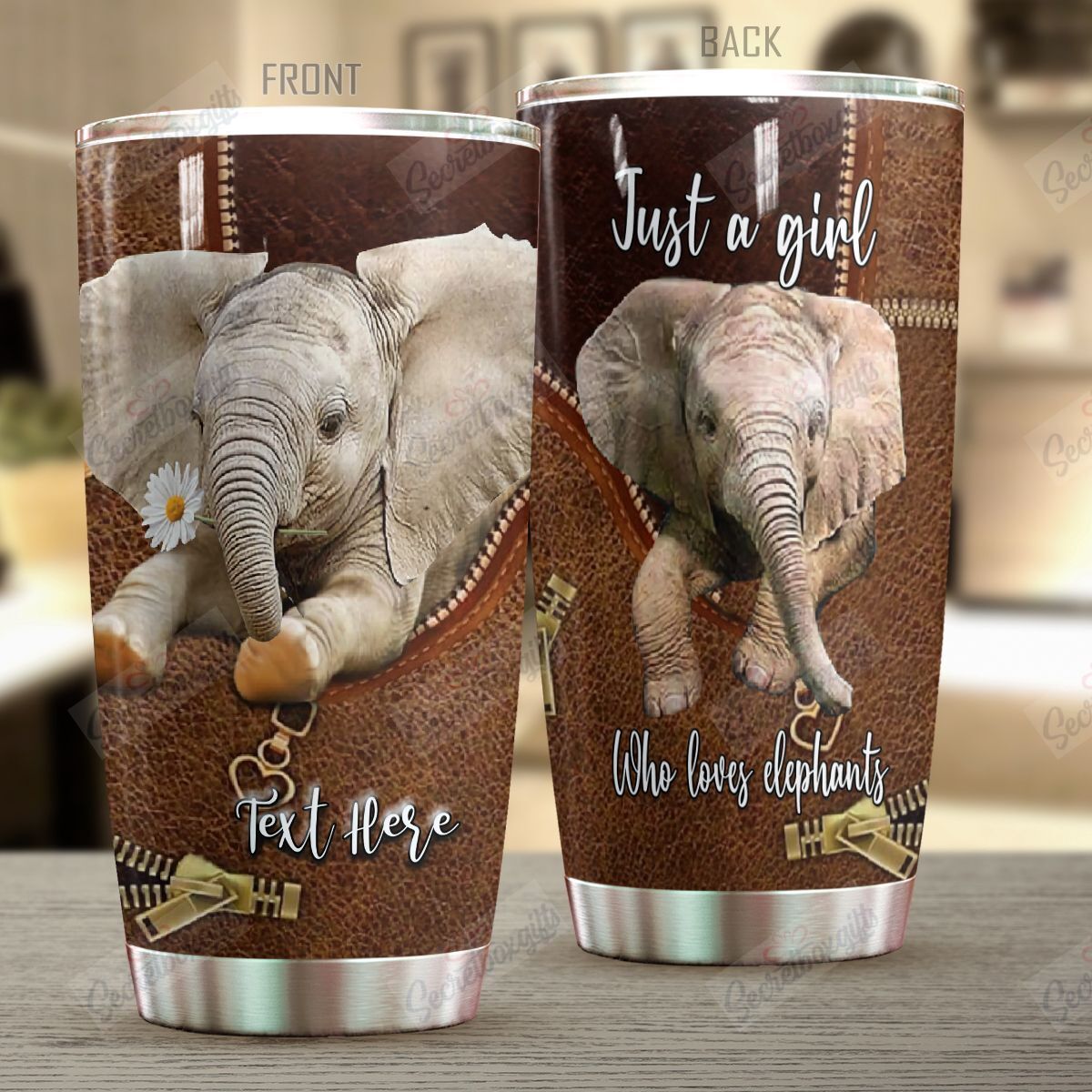 Personalized Elephant I Love Elephants Nc0211738Cl Stainless Steel Tumbler Customize Name, Text, Number