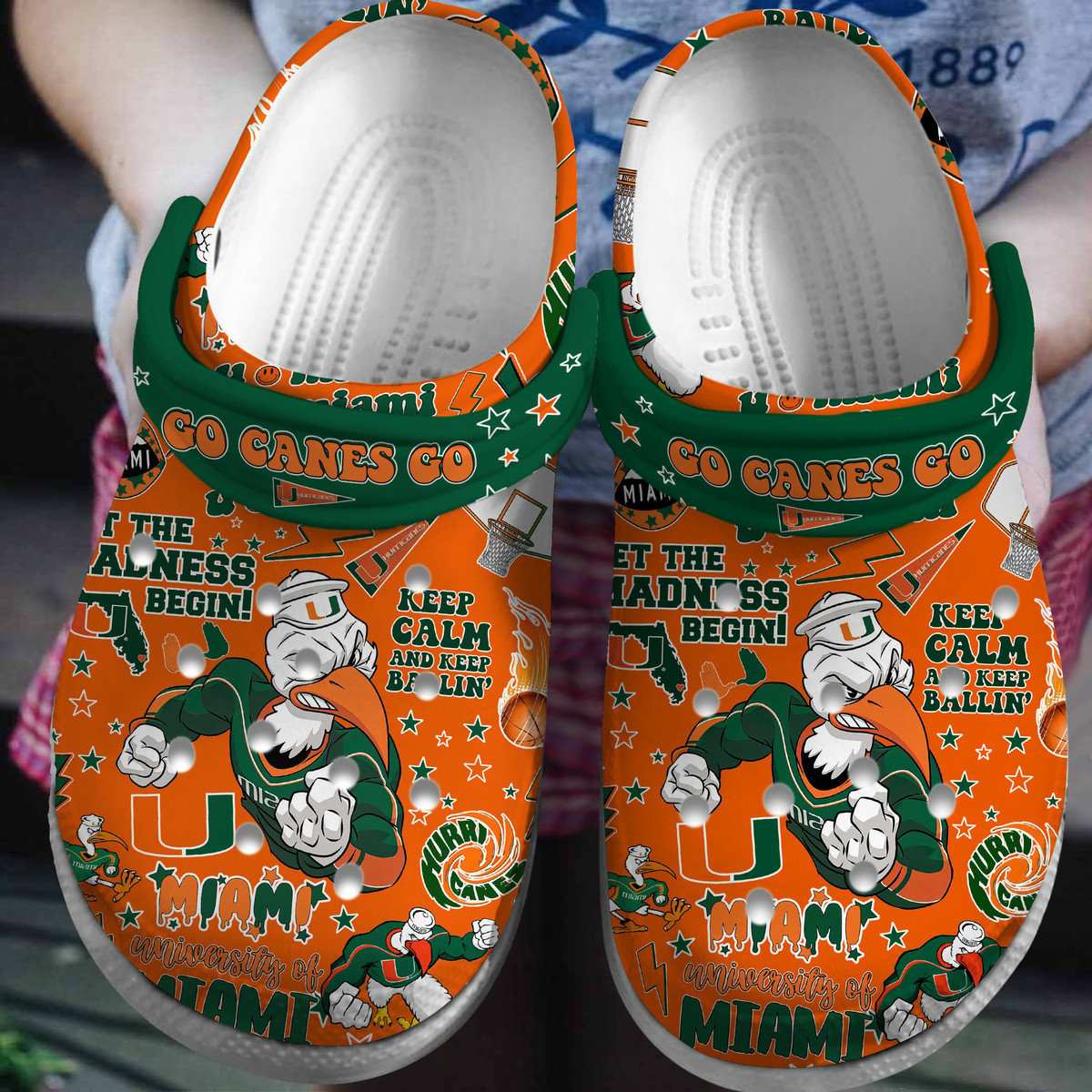 Miami Hurricanes NCAA Sport Crocss Clogs Crocband Shoes Comfortable For Men Women and Kids