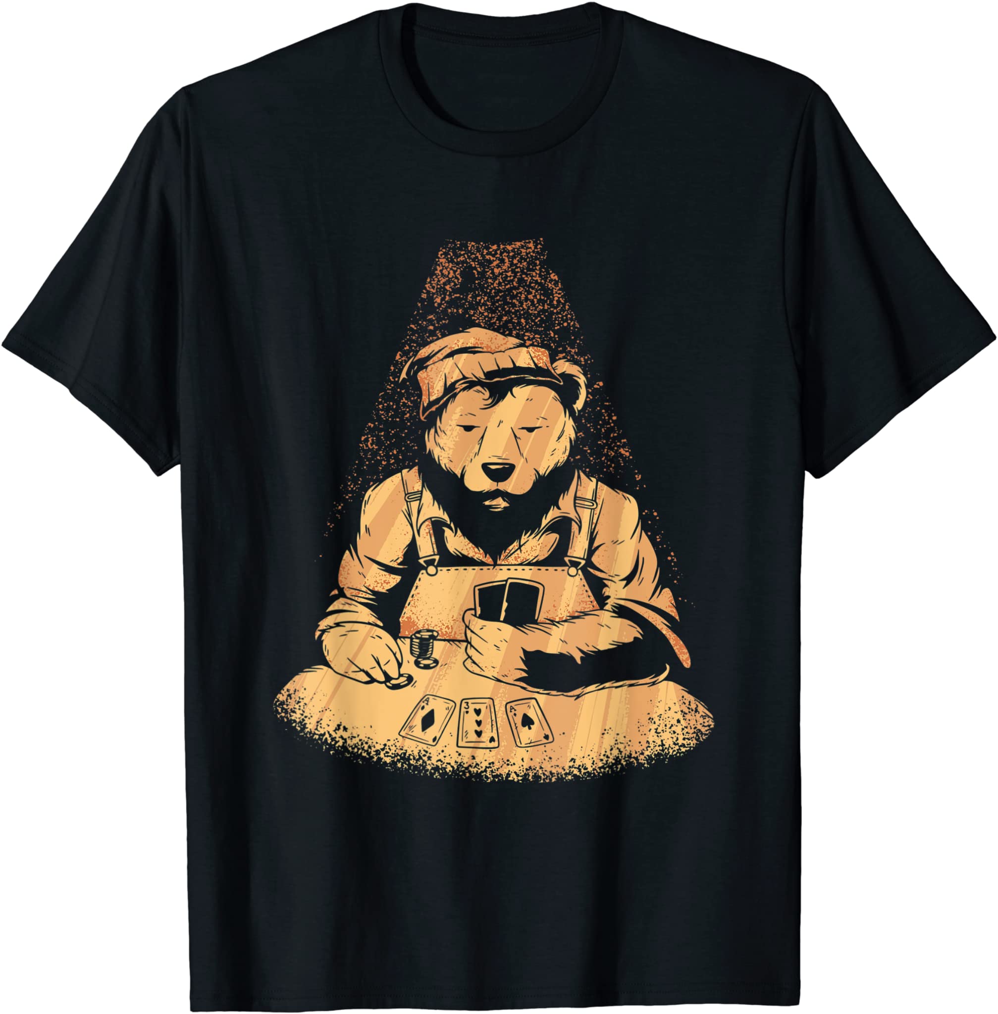 Bear Poker Player Playing Cards Lucky Gambler Casino Fun T-Shirt