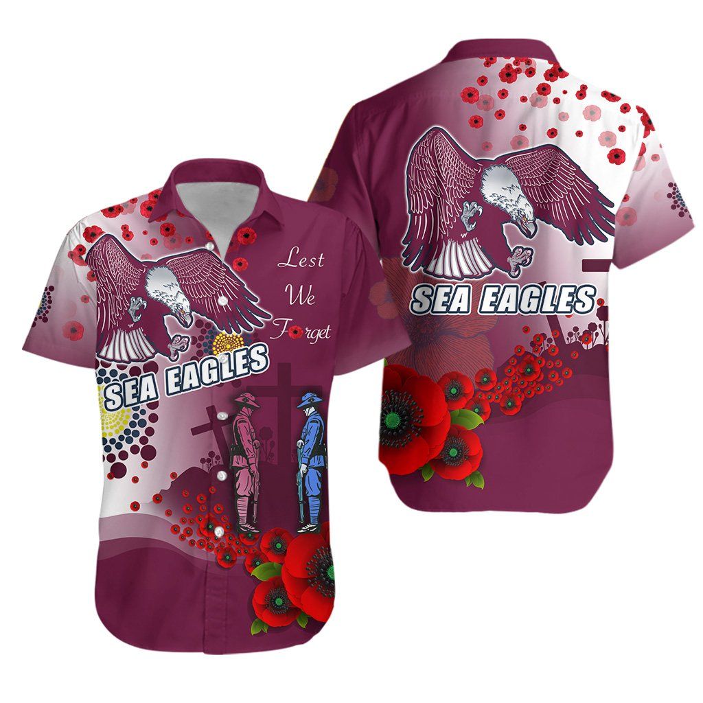 Sea Eagles Anzac Day Hawaii Shirt Indigenous Lest We Forget Ha75833