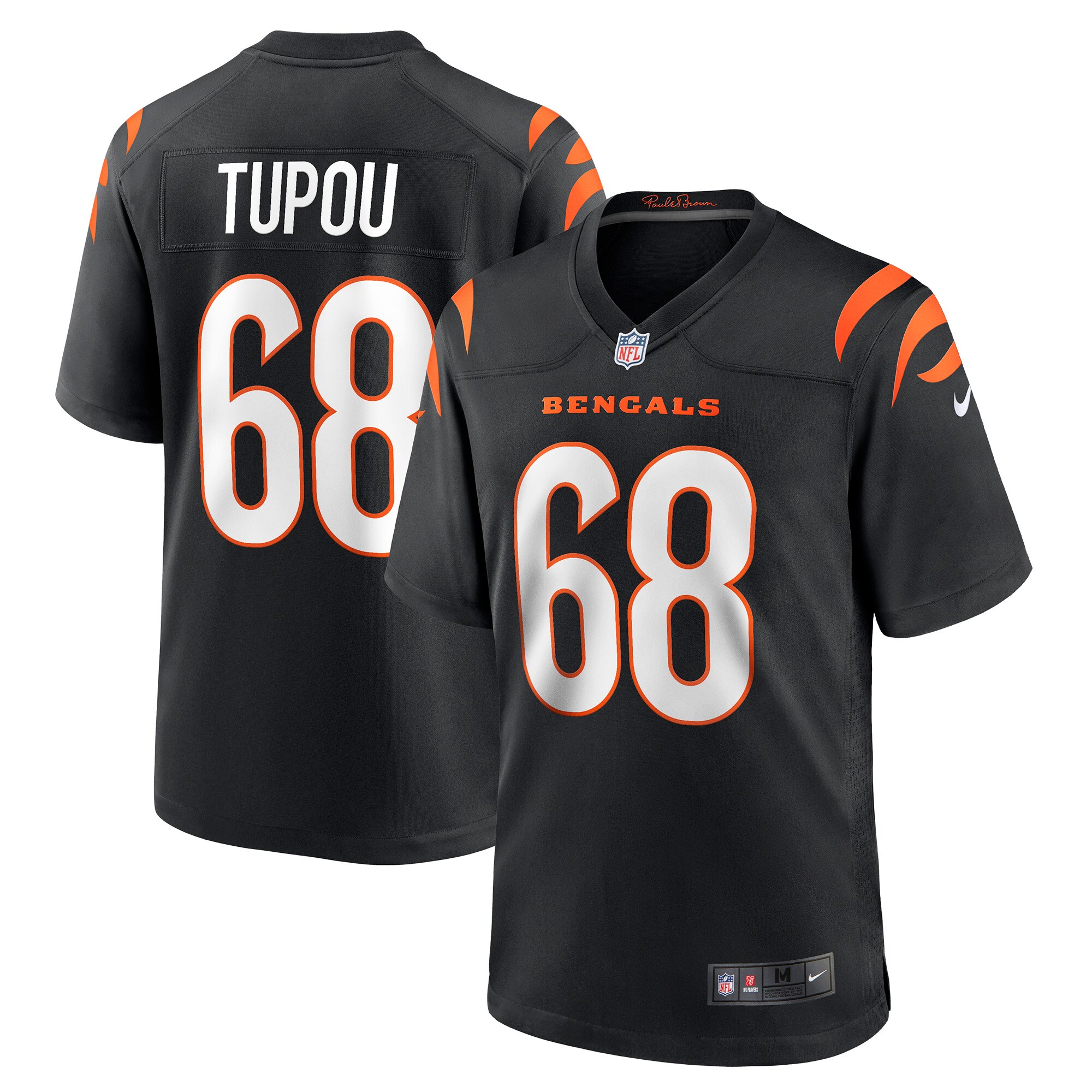 Men’s Cincinnati Bengals Josh Tupou Black Game Player Jersey