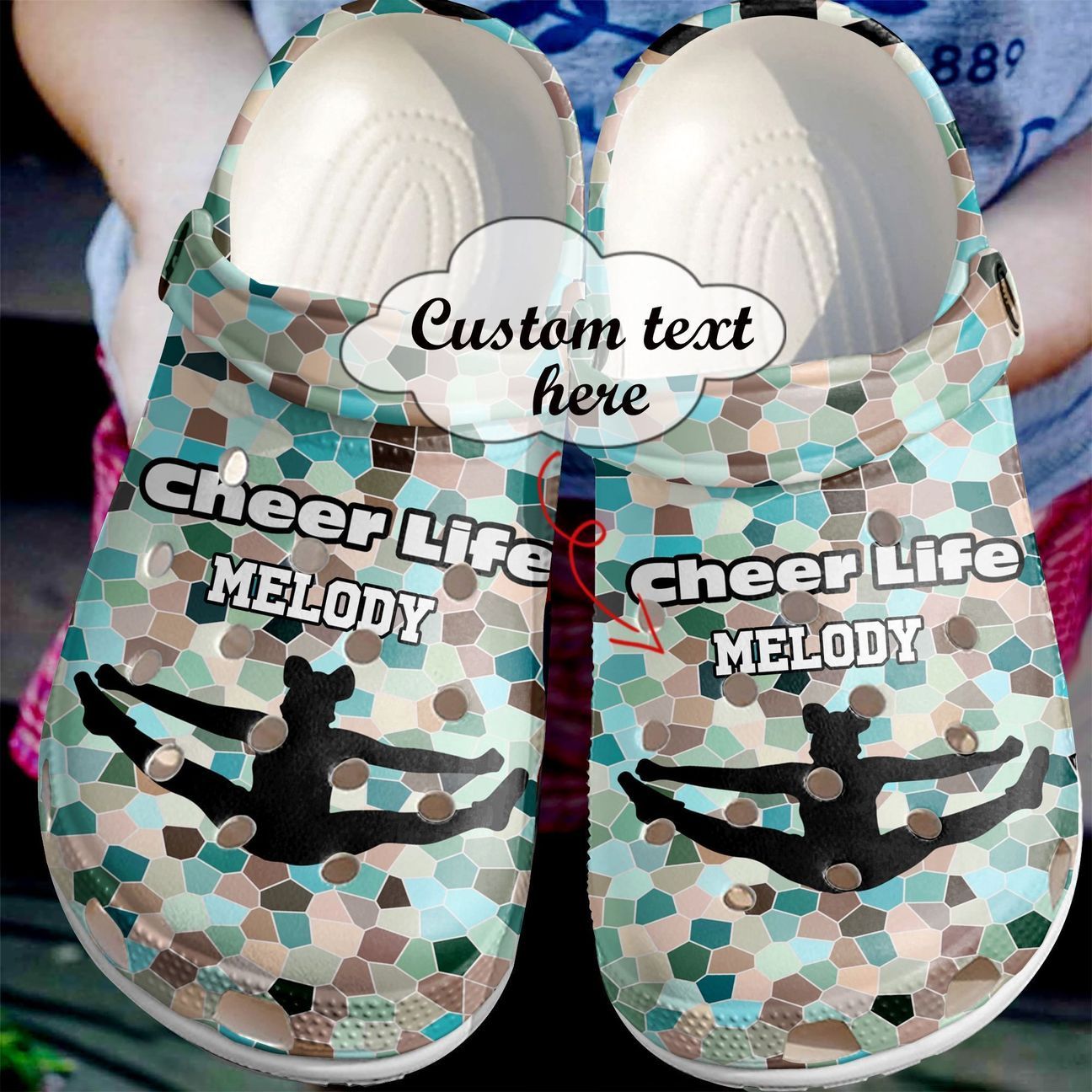 Cheerleader Personalized Clog, Custom Name, Text Cheer Life, Fashion Style For Women, Men, Kid, Print 3D