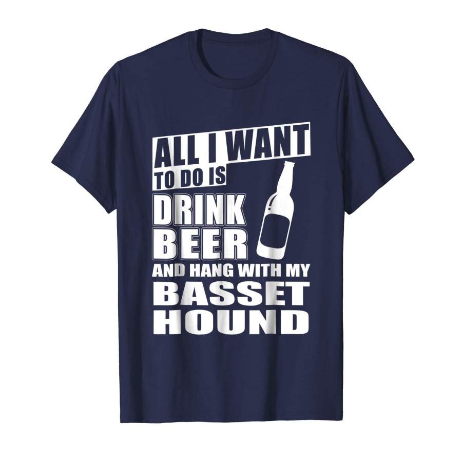 Basset Hound T-shirt For Dog And Beer Lover Puppy Tee