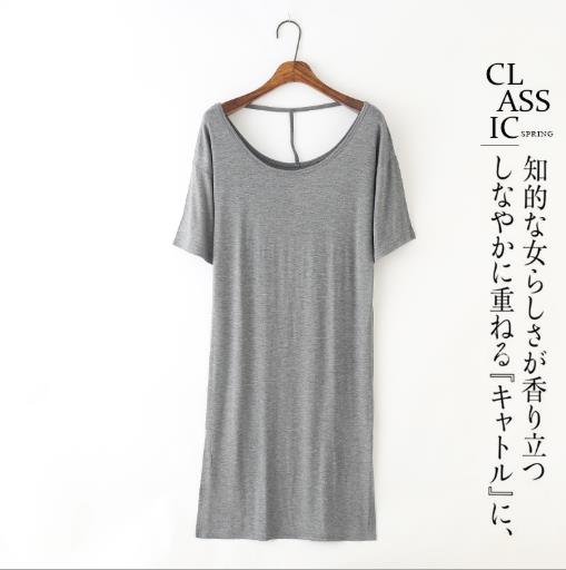 Summer Nightgowns New Modal Cotton Large Size Dress Sexy Backless Short Sleeve Nightdress Loose Slim Housewear Women Night Shirt alx