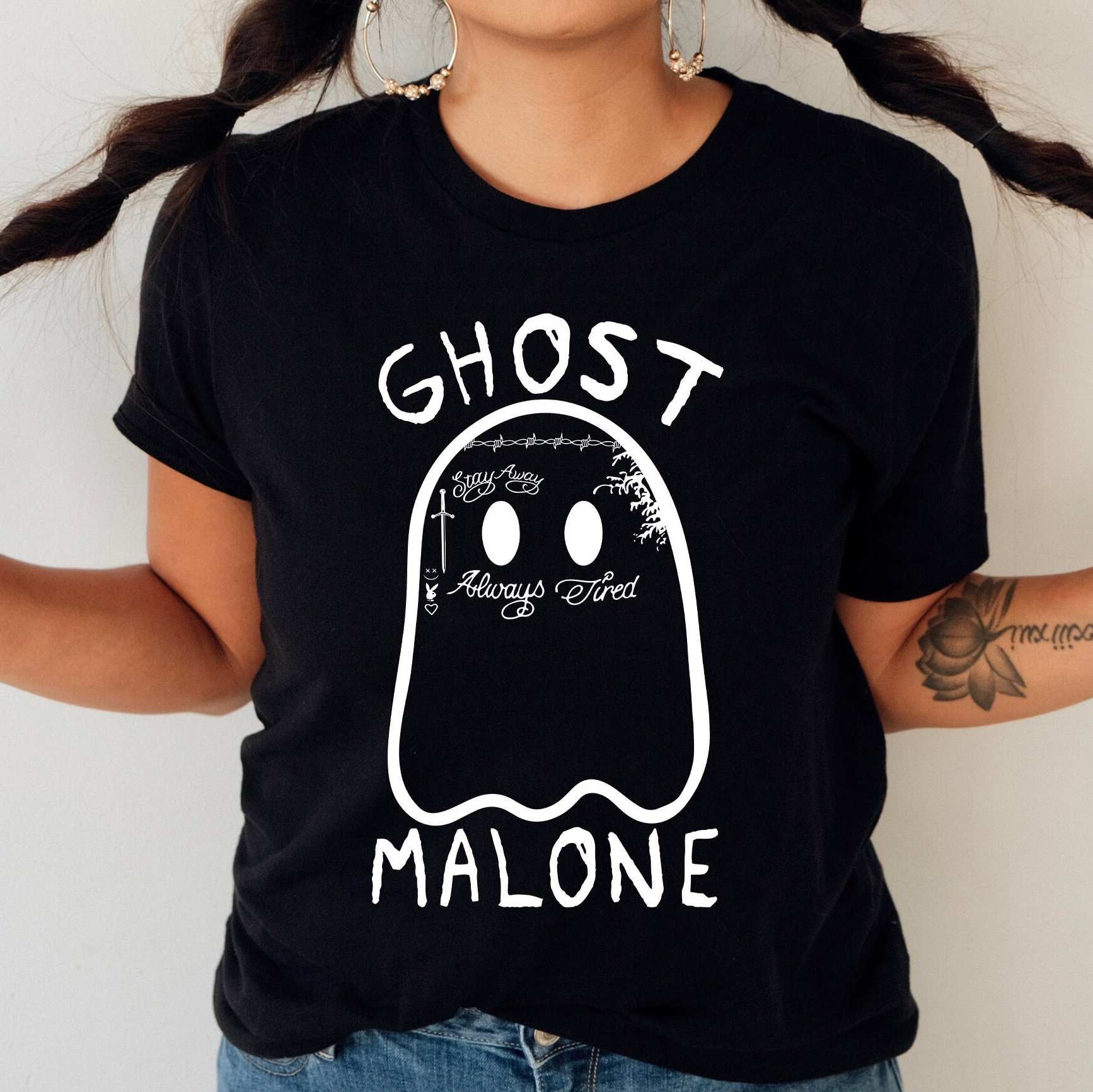 Ghost Malone Halloween, Ghost Shirt, Halloween Ghost Shirt, Halloween Shirts, Halloween Party, Halloween T-Shirt, Halloween Costume Sweatshirt Hoodie Designed By LightMyShirt