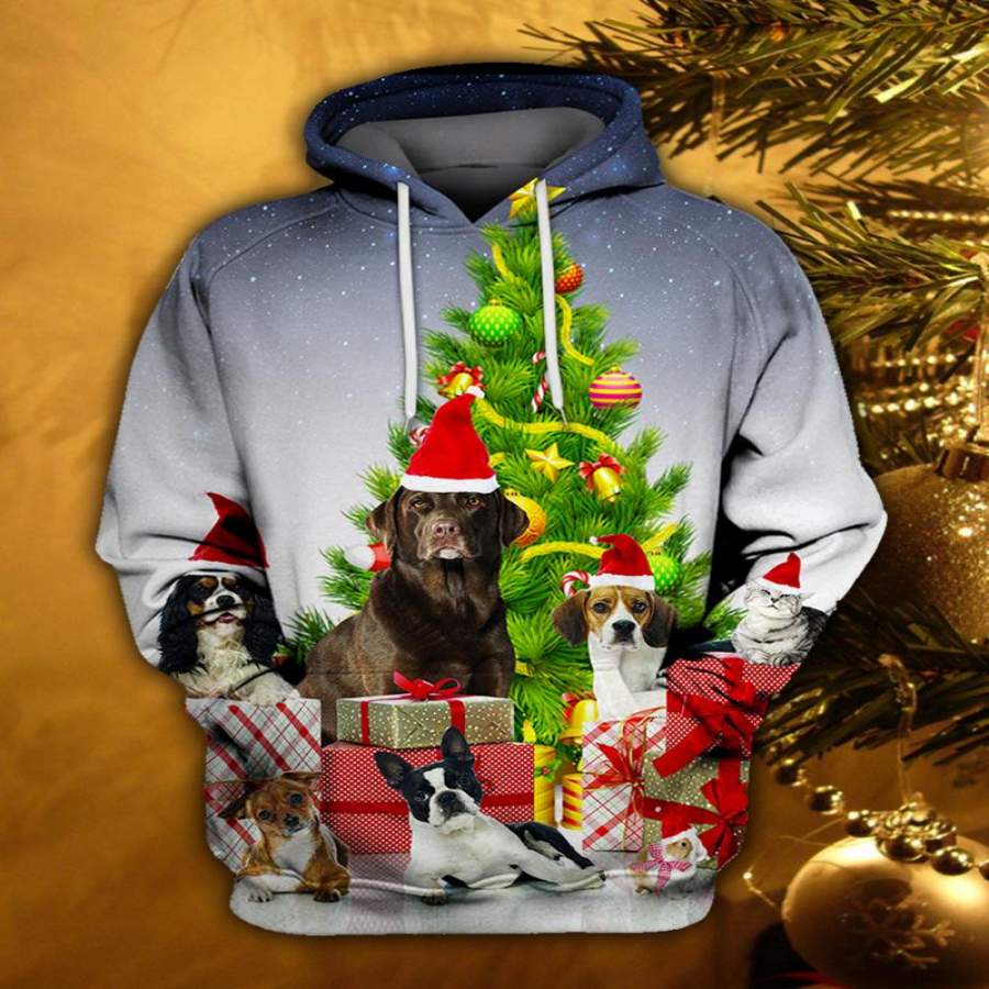 Vet Tech Xmas With Animals Hoodie