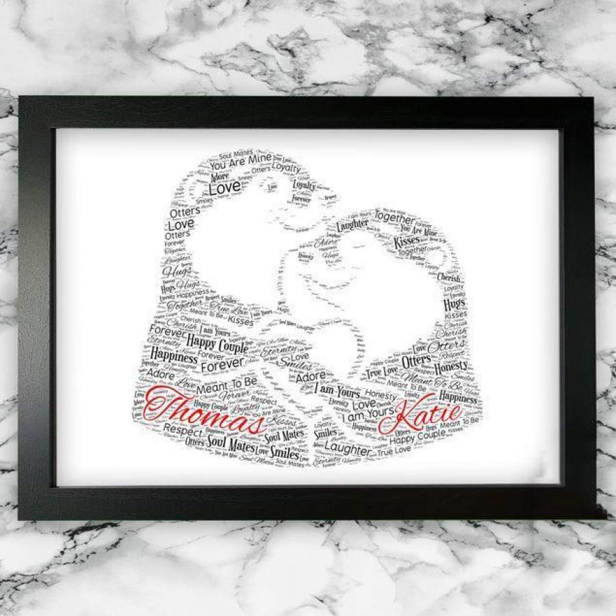 Personalized Gift For Him For Her Otters Love Poster Canvas