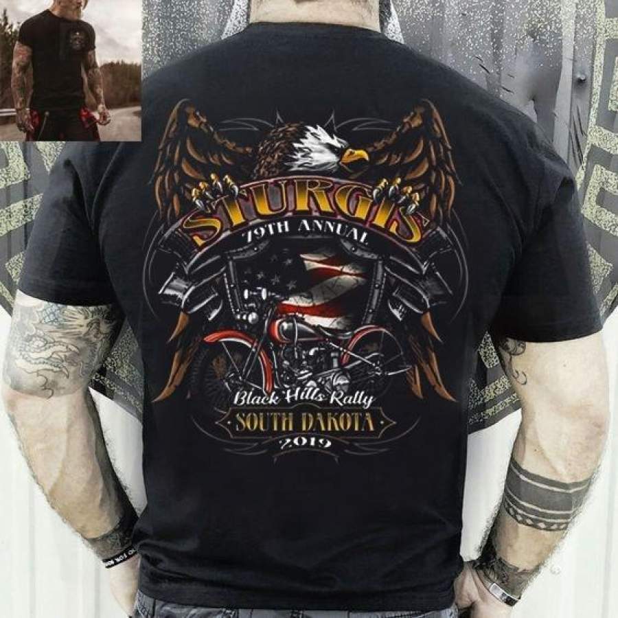 Sturgis Black Hills Rally Mens Biker Motorcycle 79TH Anniversary T-Shirt