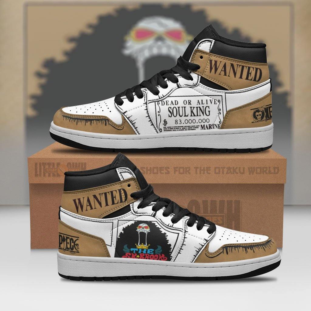 Brook Wanted Jd Sneakers Custom One Piece Anime Shoes