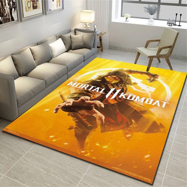 Mortal Kombat 11 Key Art Area Rug, Living Room Bedroom Carpet