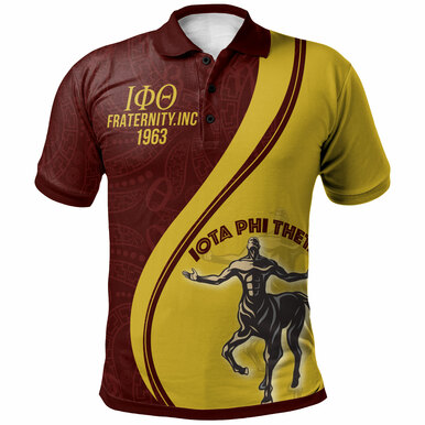 Iota Phi Theta Polo Shirt – Custom Fraternity Ornamental Floral Greek Alphabets Polo Shirt