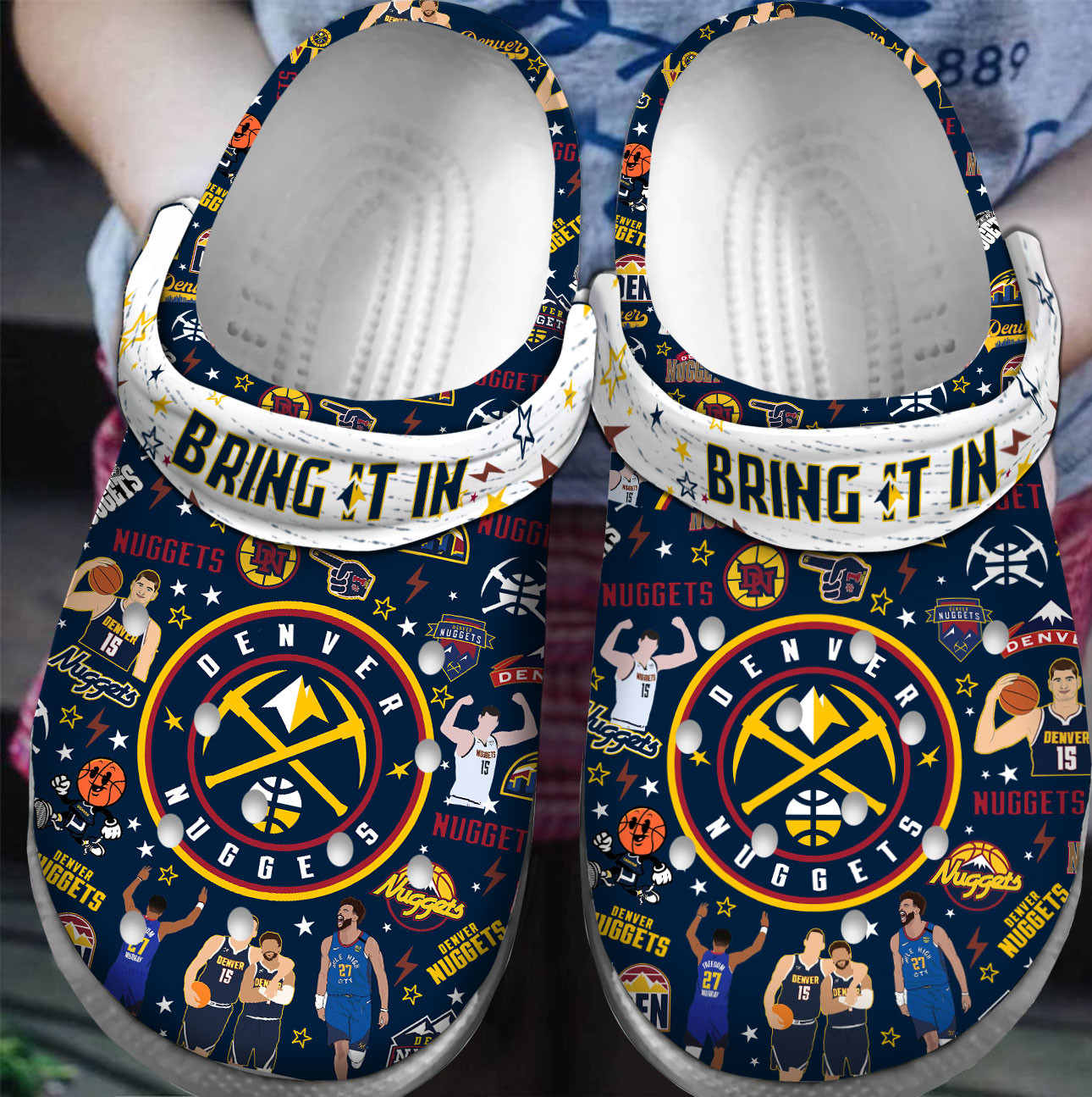 Premium Denver Nuggets NBA Sport Crocss Crocband Clogs Shoes For Men Women and Kids