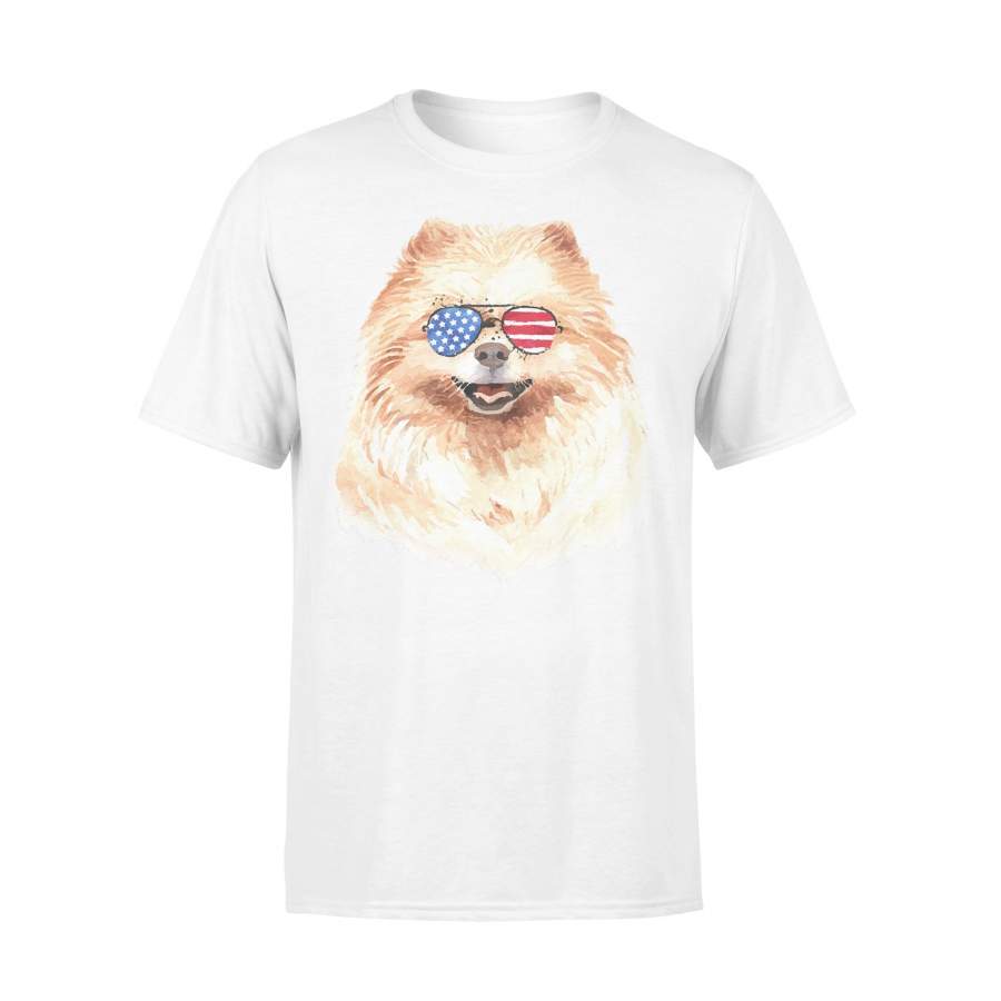 Patriotic Pomeranian Lovers American Flag T-Shirt