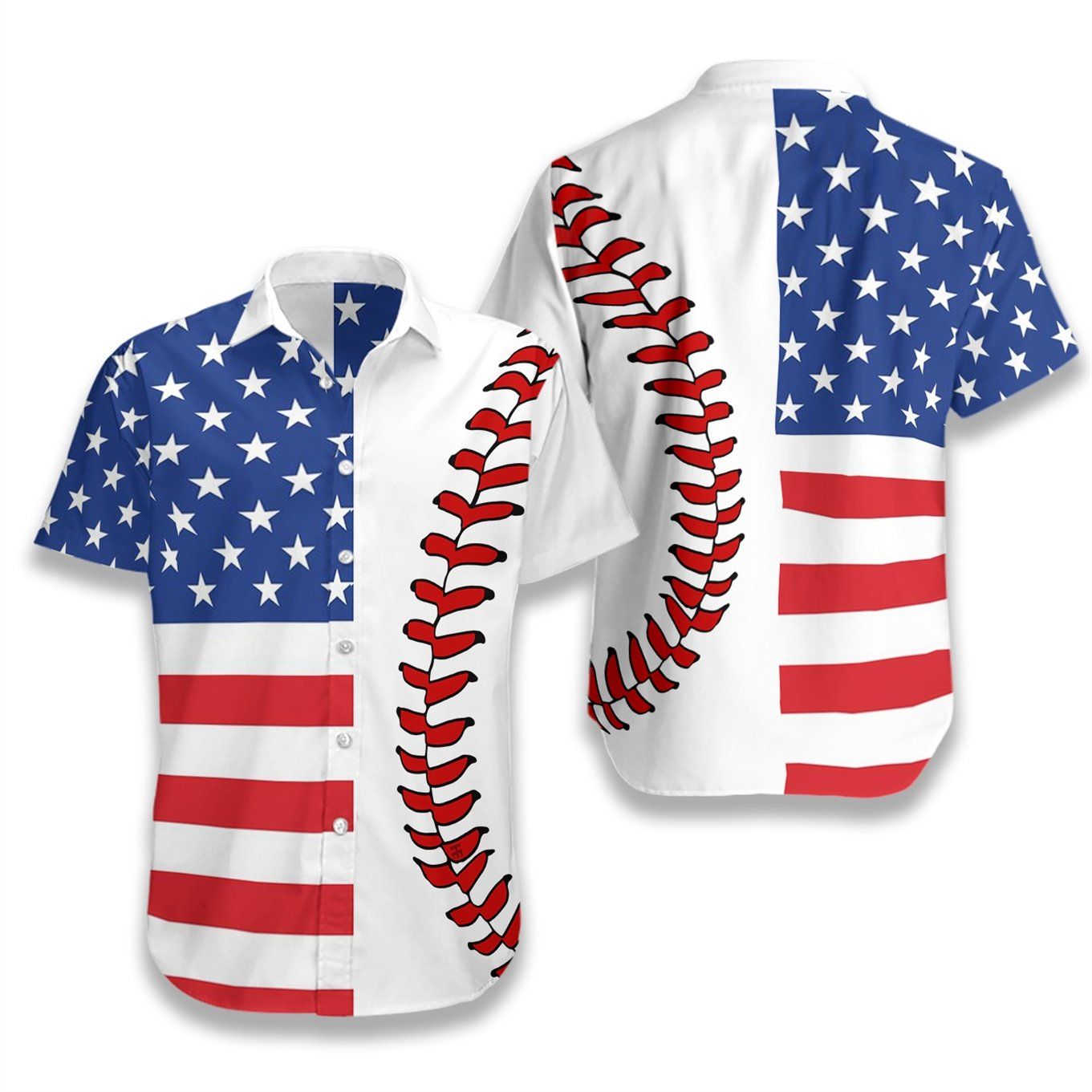 Baseball American Flag Ez16 1308 Hawaiian Shirt