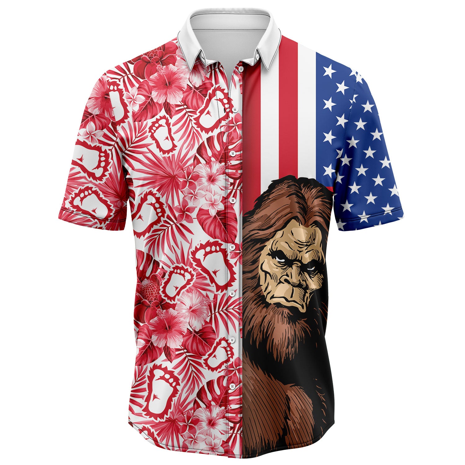 Bigfoot Usa And Tropical Hawaii Shirt Ha10086