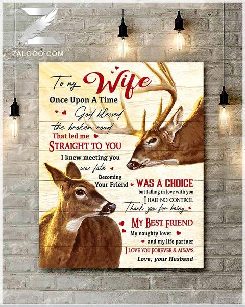 Canvas Deer To My Wife Once Upon A Time Valentine Gift For Her Valentine Couple Gift Ideas For Men For Valentine’S Day