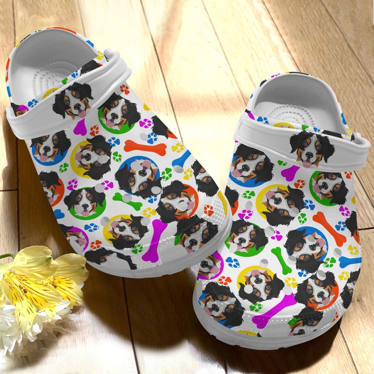 Bernese Mountain Personalized Clog, Custom Name, Text Bernese Mountain Colorful, Fashion Style For Women, Men, Kid, Print 3D