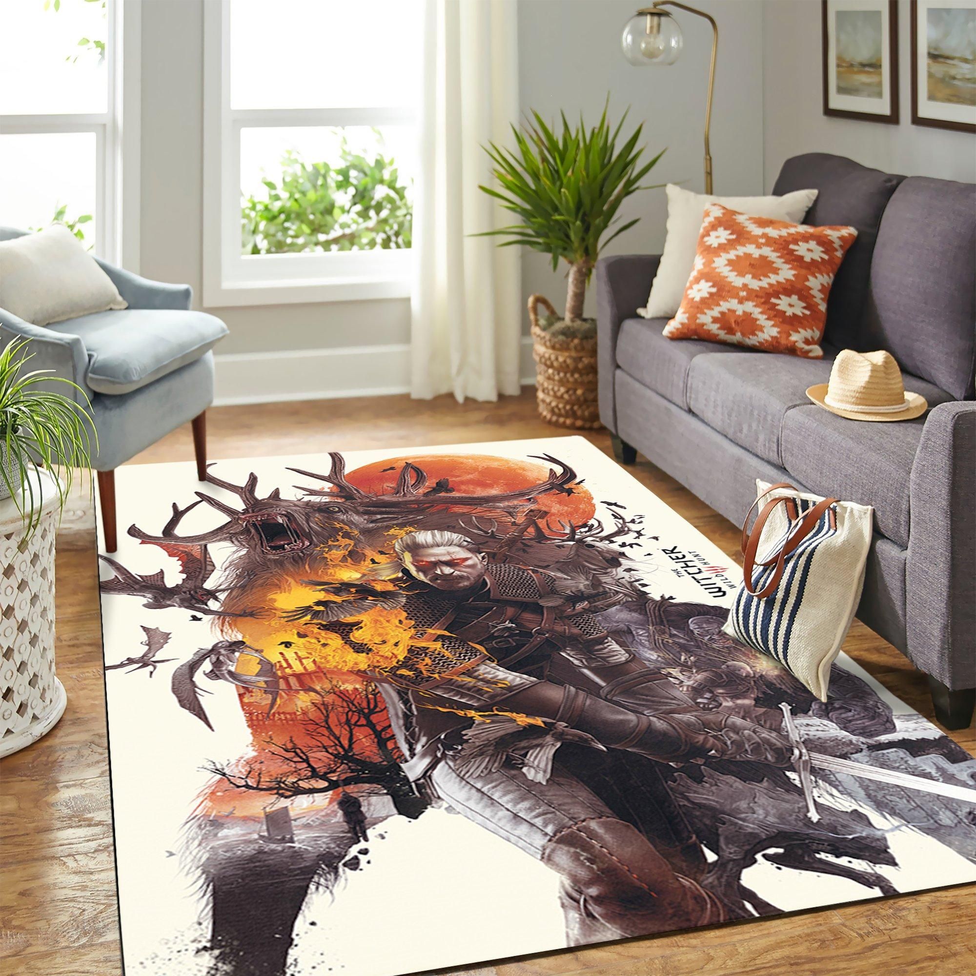 The Witcher 3 Wild Hunt Area Rug Geeky Carpet – home decor – Bedroom Living Room decor