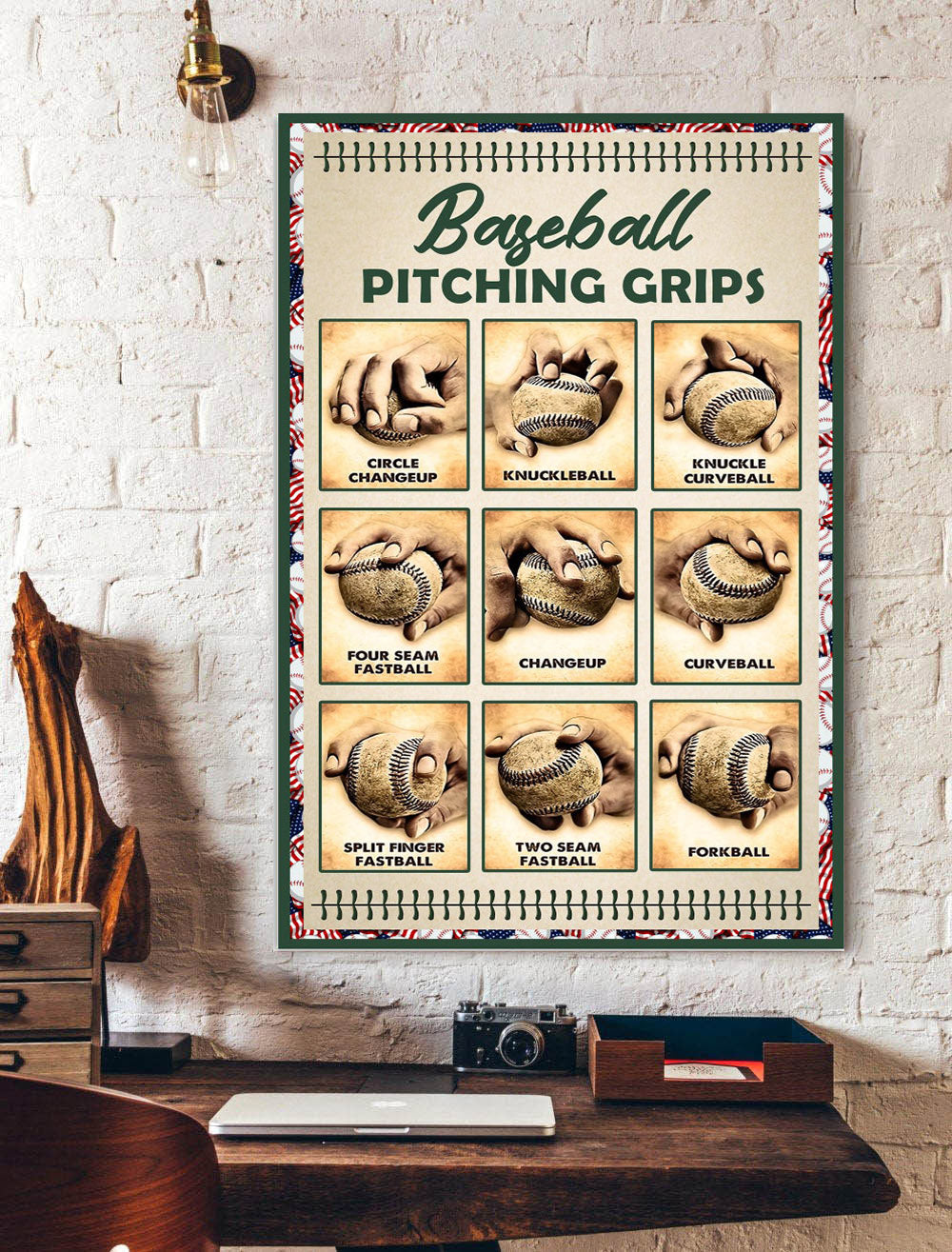 Baseball Pitching Grips Knowledge Poster