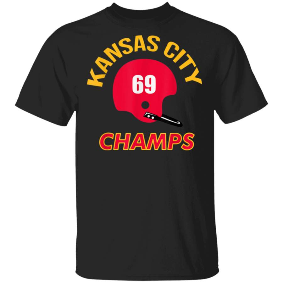 Retro Kansas City Football Helmet Vintage KC 69 Champs TShirt