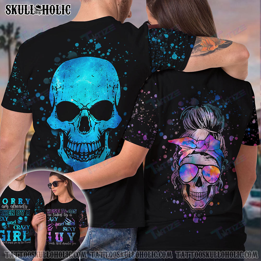 Matching Couple Shirt Skull Couple New 3D All Over Printed Shirt, Sweatshirt, Hoodie, Bomber Jacket Size S – 5Xl