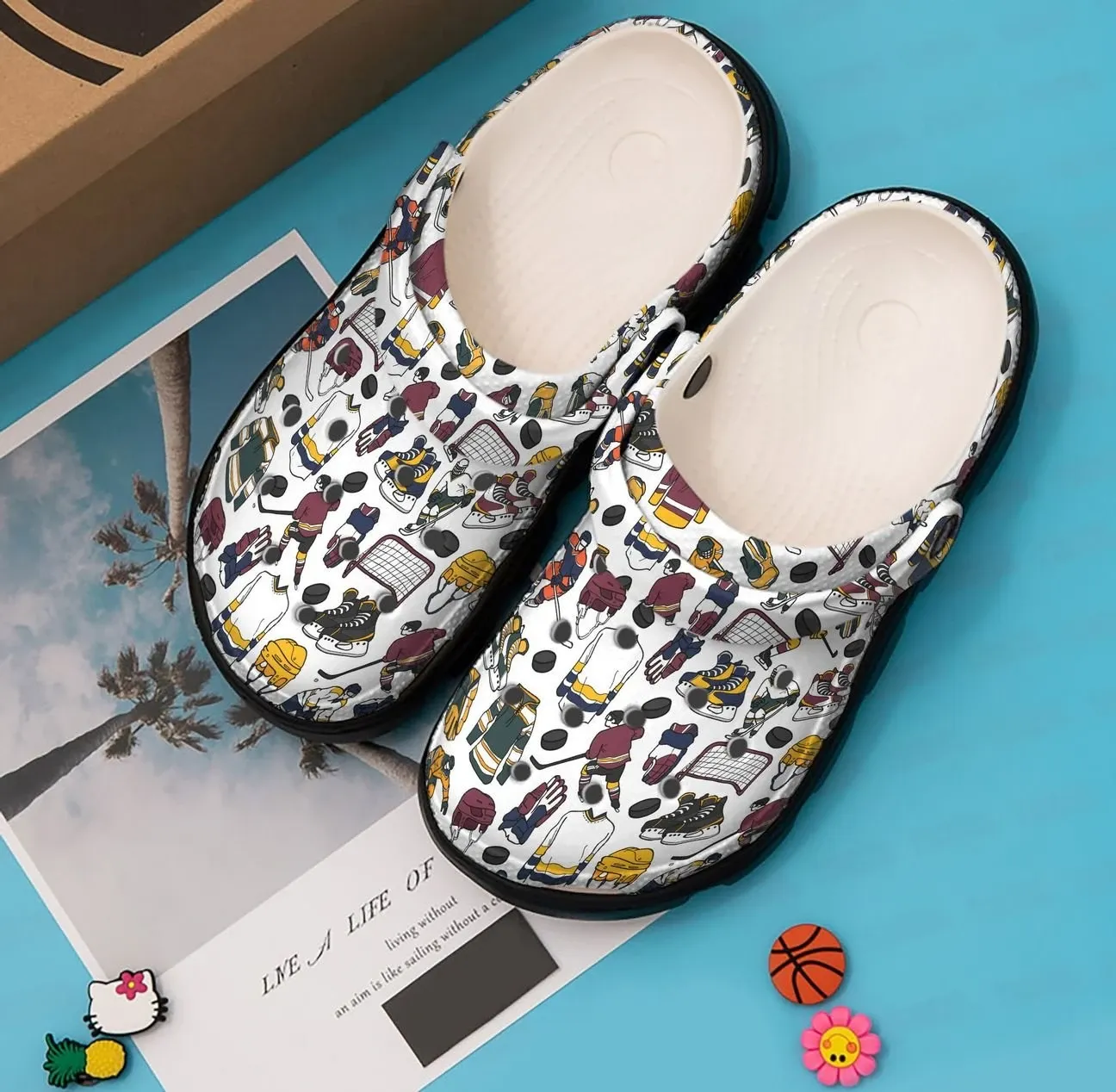 Hockey Personalized Clog Custom Crocss Comfortablefashion Style Comfortable For Women Men Kid Print 3D Hockey Pattern