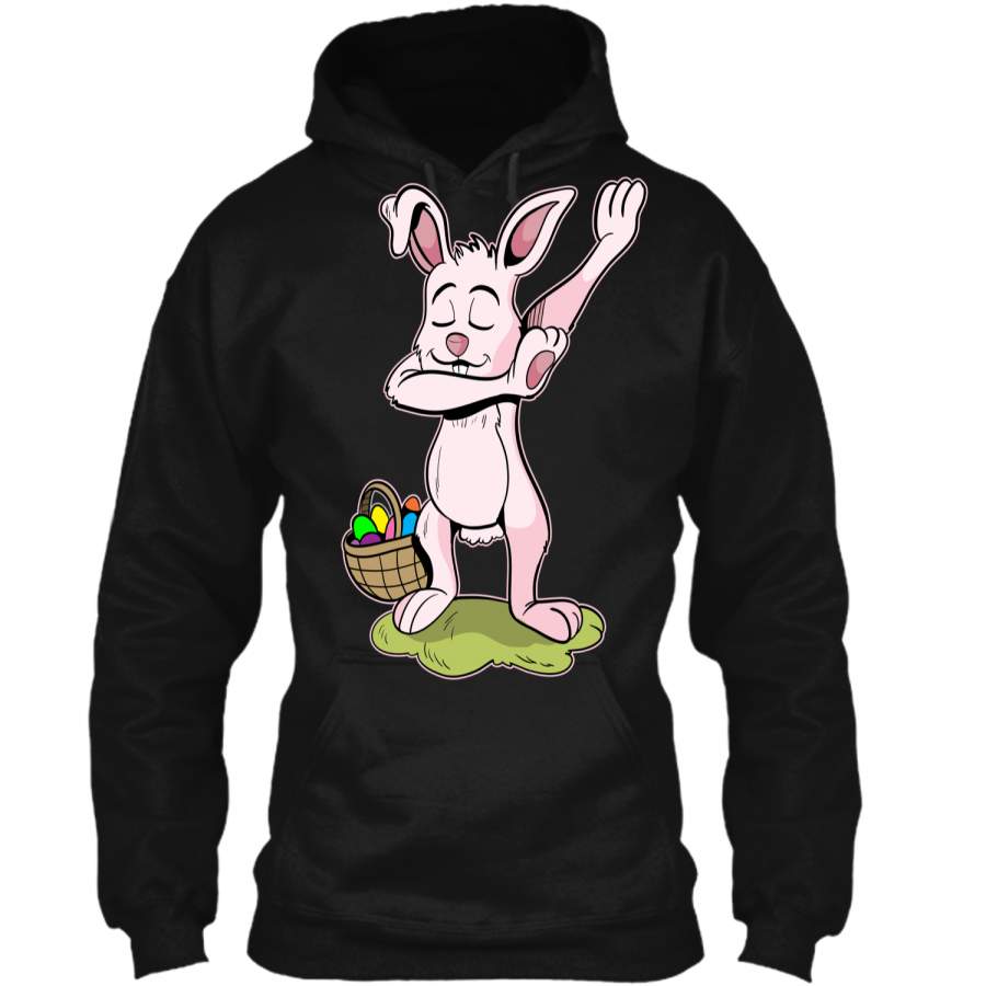 Dabbing Easter Bunny Shirt Kids Hip Hop Dab Dance Gift Pullover Hoodie 8 oz