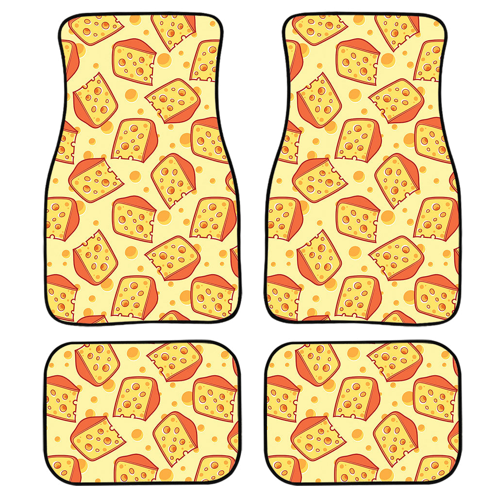 Slice Of Cheese Pattern Print Front And Back Car Floor Mats, Front Car Mat