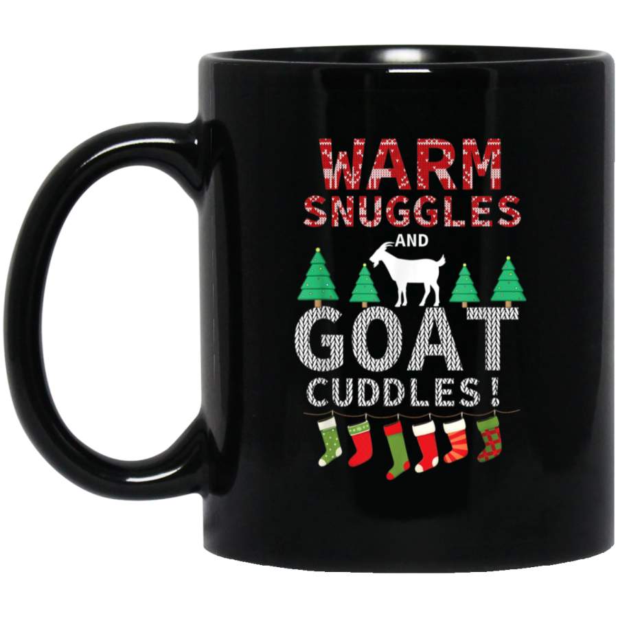 Ugly Christmas Warm Snuggles Goat Cuddles t fun holiday 11 oz 15 oz Black Mug