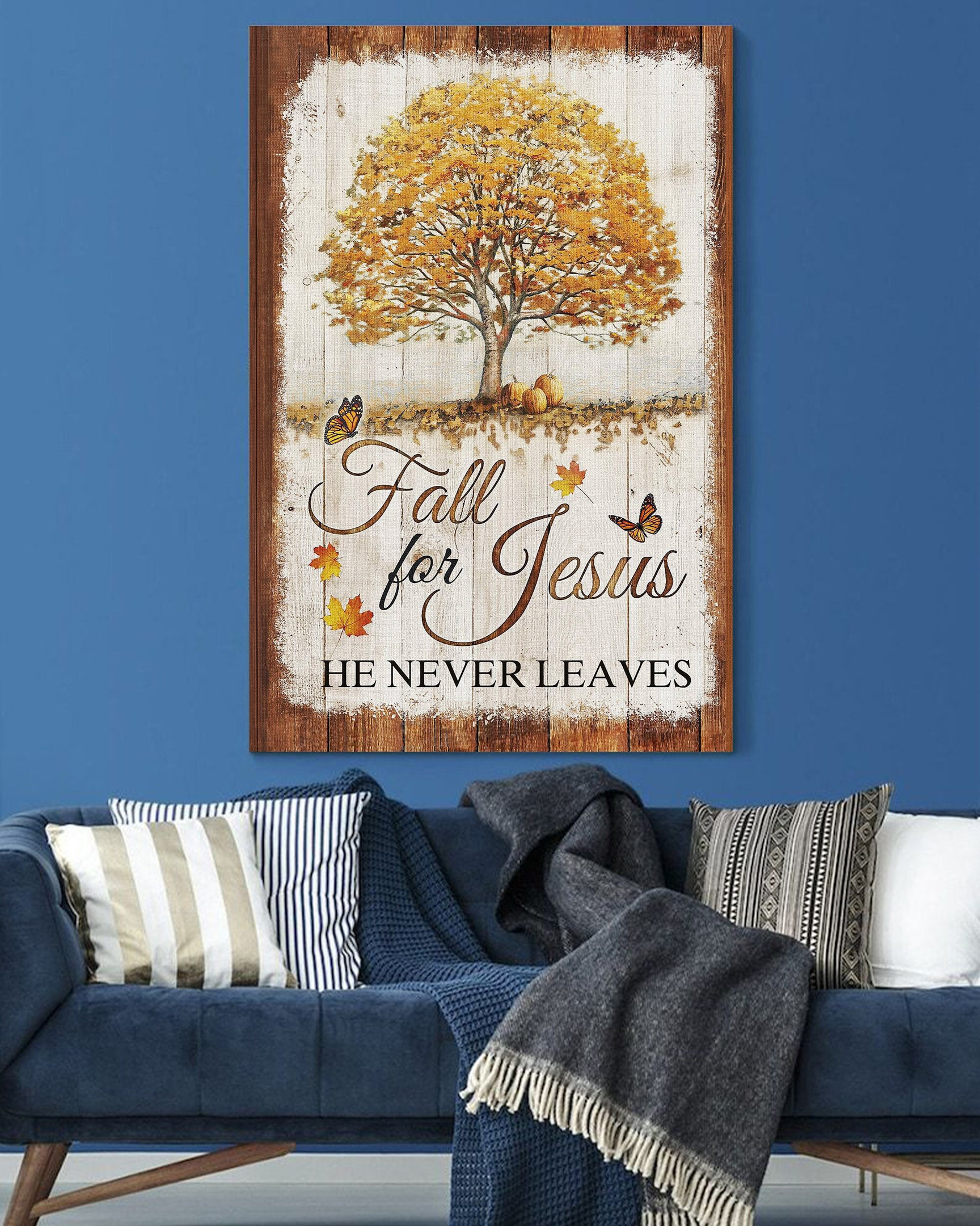 Fall For Jesus Canvas, Jesus Canvas, God Canvas, Christian Canvas | Wall Dcor | Thanksgiving, Christmas Gift